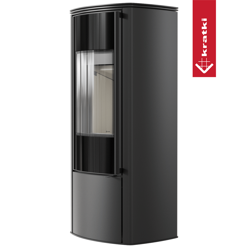 Freistehender Stahlofen KOZA KRATKI AB KRATKI ENYO R 5,5 kW Ø 100/150