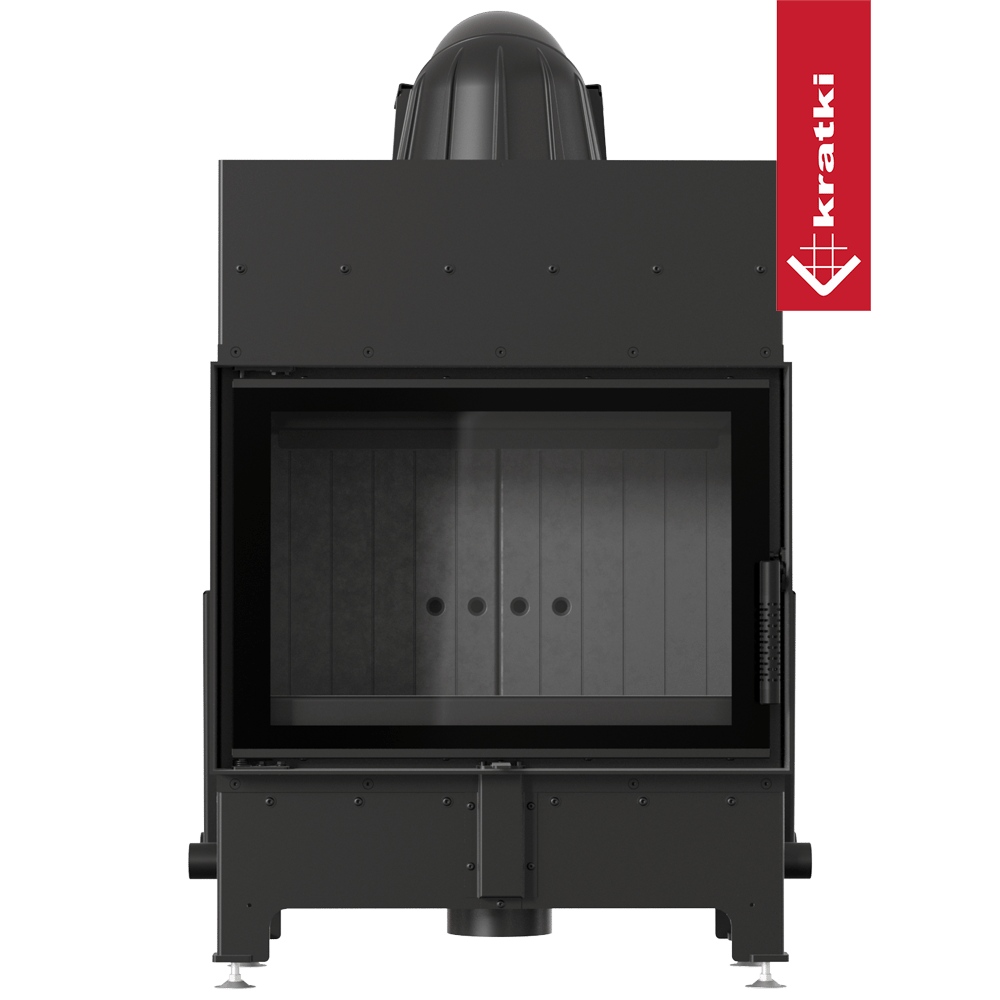 Kamineinsatz aus Stahl KRATKI FLOKI S 8 kW Ø 160 schwarz Verkleidung