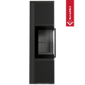 Kaminofen aus Stahl KRATKI TORA/M 8 kW Ø 150 Quarzsinter Nero Assoluto schwarz Verkleidung