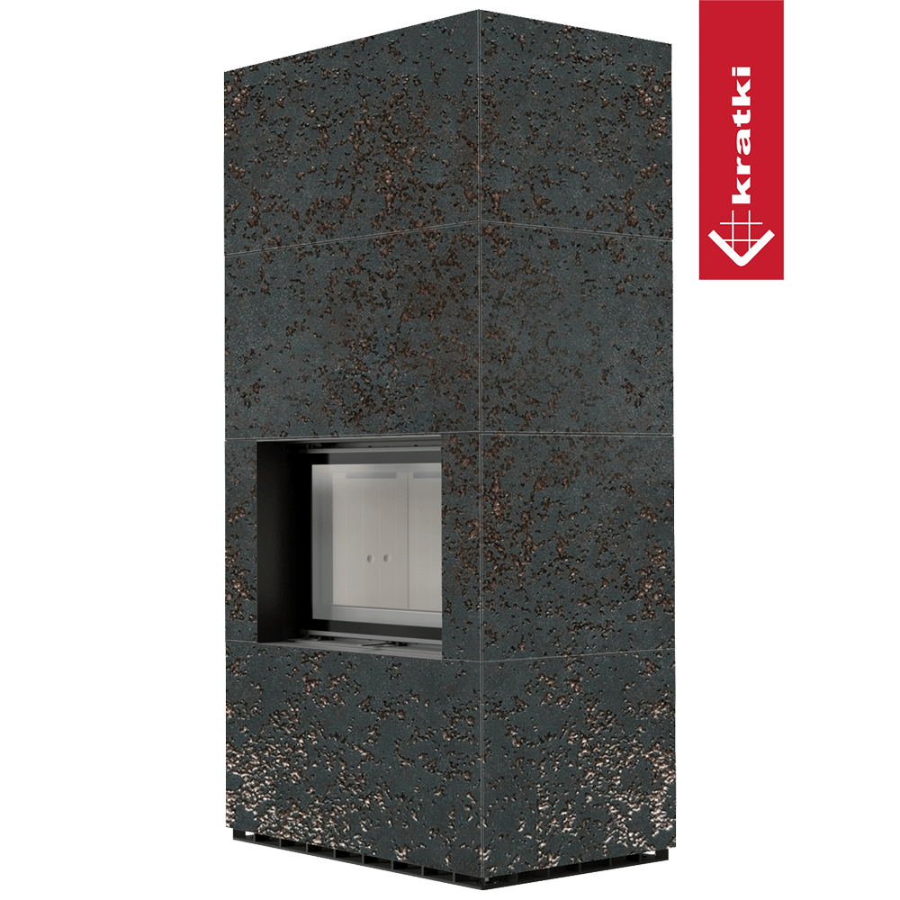 Kaminbausatz KRATKI FLOKI BOX 8 kW Ø 160 Quarzsinter OXIDE NERO