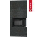 Kaminbausatz KRATKI FLOKI BOX rechts 8 kW Ø 160 Quarzsinter OXIDE NERO schwarz Verkleidung