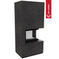 Kaminbausatz KRATKI FLOKI BOX rechts 8 kW Ø 160 Quarzsinter FOKOS GRAFITE