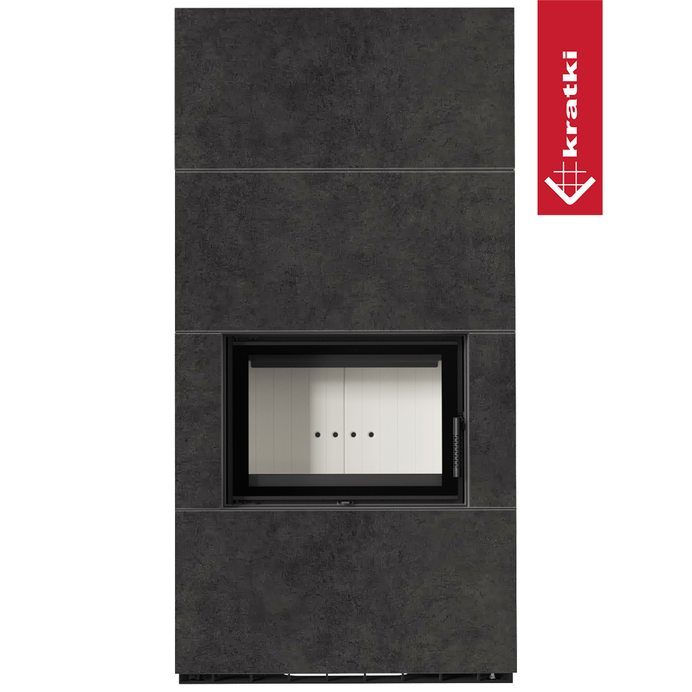 Kaminbausatz KRATKI FLOKI BOX 8 kW Ø 160 Quarzsinter FOKOS GRAFITE
