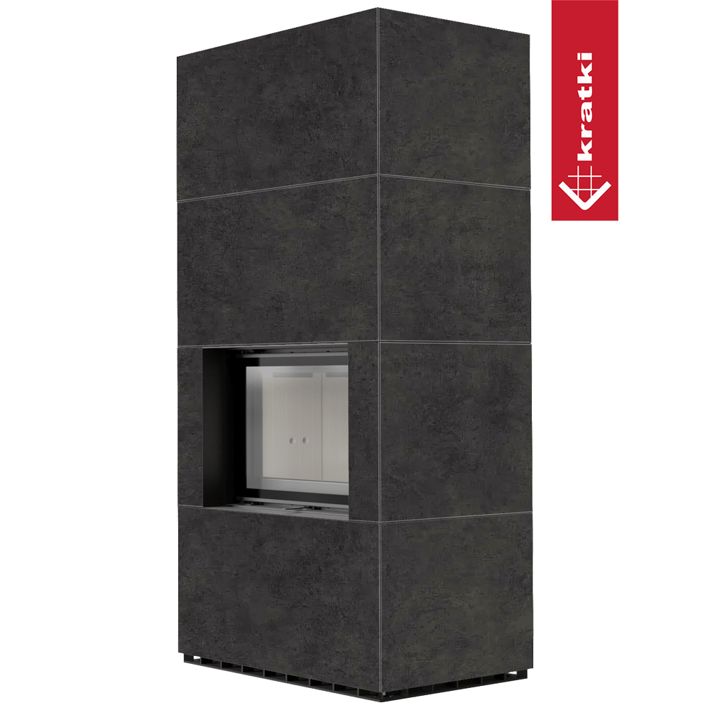 Kaminbausatz KRATKI FLOKI BOX 8 kW Ø 160 Quarzsinter FOKOS GRAFITE