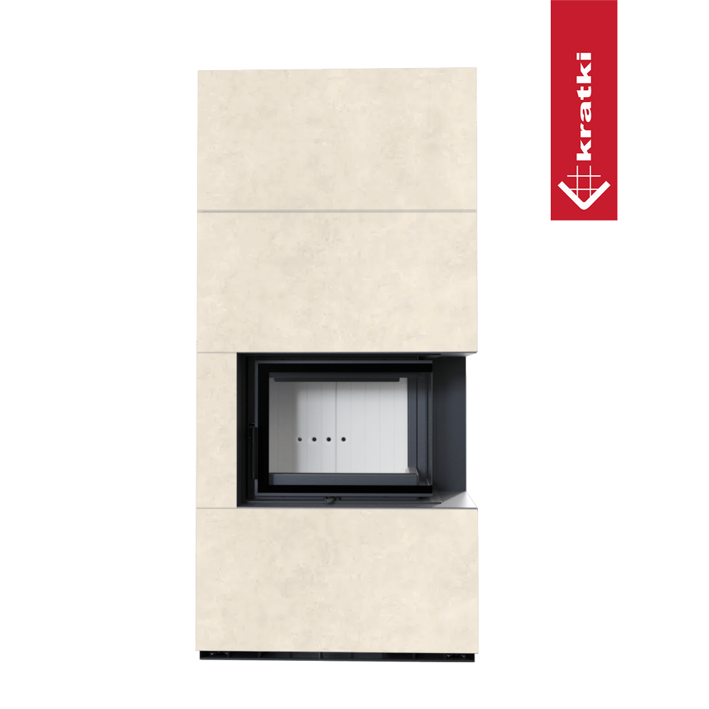 Kaminbausatz KRATKI FLOKI BOX rechts 8 kW Ø 160 Quarzsinter FOKOS TALCO