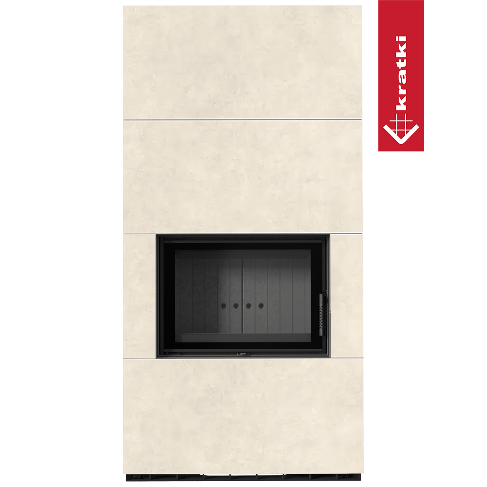 Kaminbausatz KRATKI FLOKI BOX 8 kW Ø 160 Quarzsinter FOKOS TALCO schwarz Verkleidung