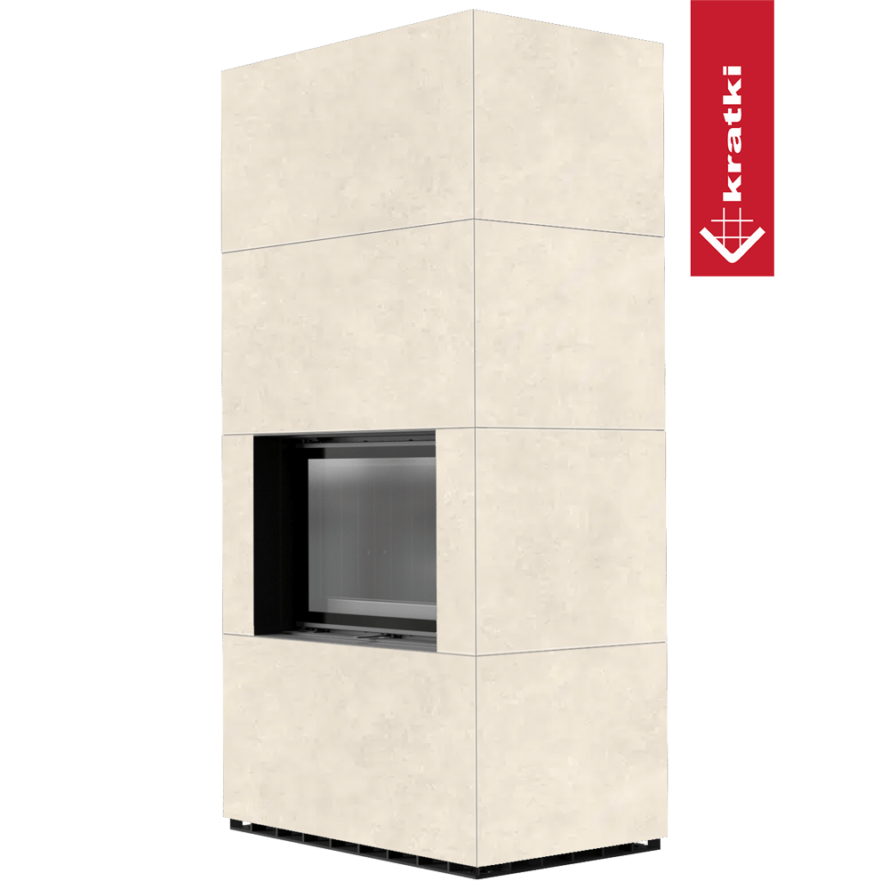 Kaminbausatz KRATKI FLOKI BOX 8 kW Ø 160 Quarzsinter FOKOS TALCO schwarz Verkleidung