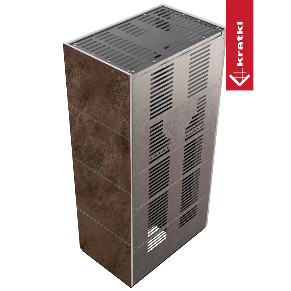 Kaminbausatz KRATKI FLOKI BOX 8 kW Ø 160 Quarzsinter OXIDE MORO