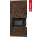 Kaminbausatz KRATKI FLOKI BOX rechts 8 kW Ø 160 Quarzsinter OXIDE MORO schwarz Verkleidung