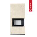 Kaminbausatz KRATKI FLOKI BOX rechts 8 kW Ø 160 Quarzsinter OXIDE BIANCO