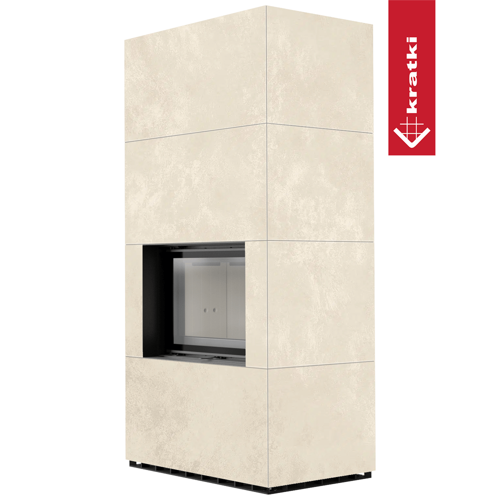 Kaminbausatz KRATKI FLOKI BOX 8 kW Ø 160 Quarzsinter OXIDE BIANCO