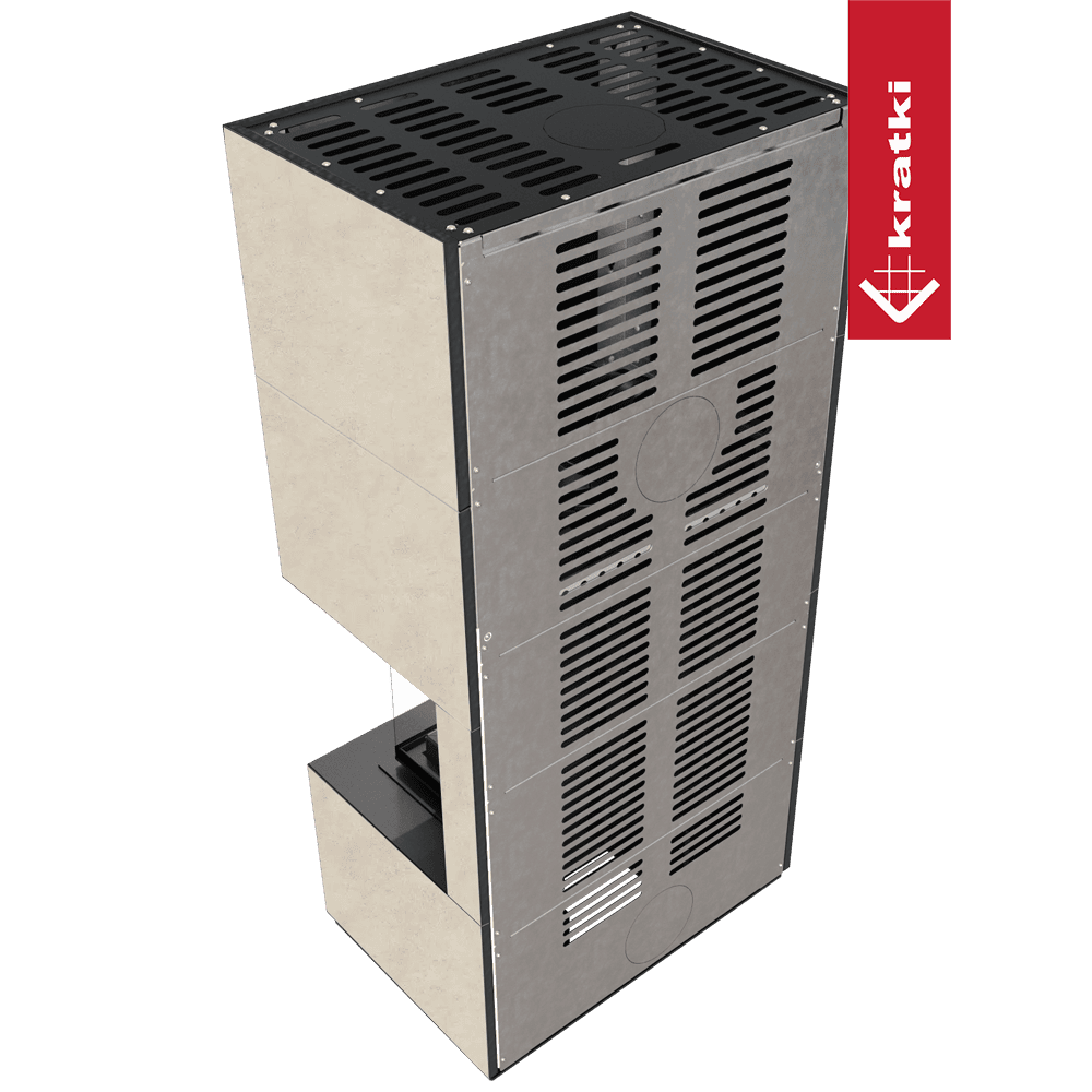 Kaminbausatz KRATKI FLOKI BOX rechts 8 kW Ø 160 Quarzsinter FOKOS SALE