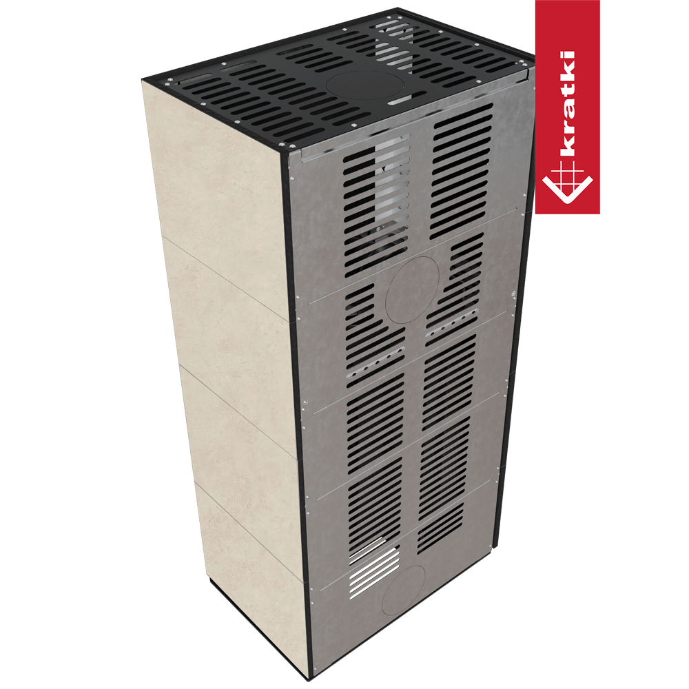 Kaminbausatz KRATKI FLOKI BOX links 8 kW Ø 160 Quarzsinter FOKOS SALE