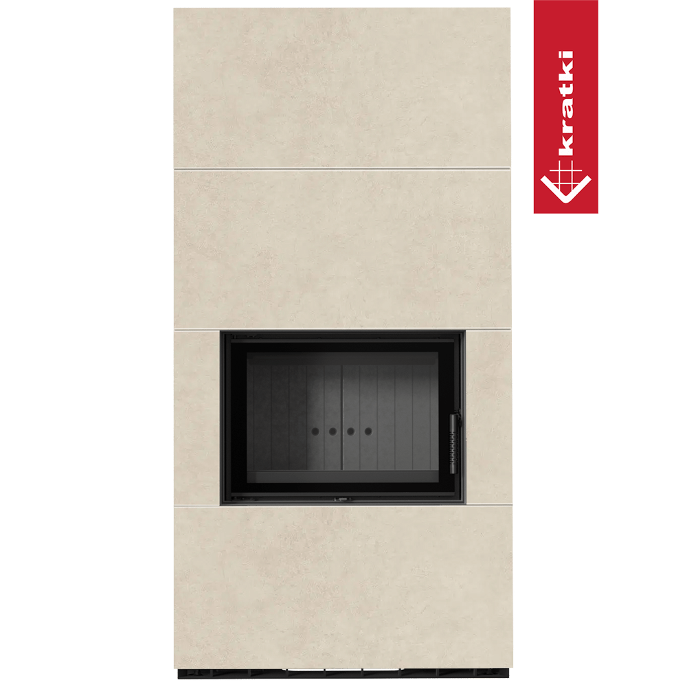 Kaminbausatz KRATKI FLOKI BOX 8 kW Ø 160 Quarzsinter FOKOS SALE schwarz Verkleidung