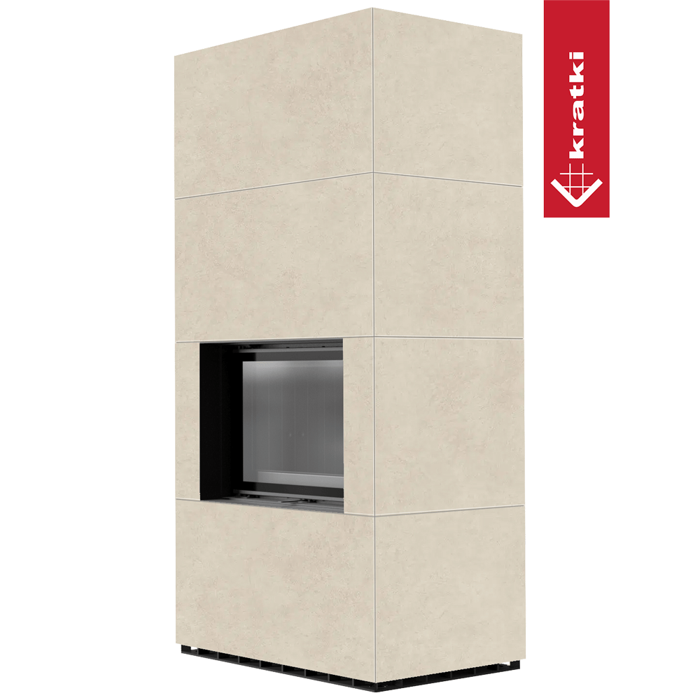 Kaminbausatz KRATKI FLOKI BOX 8 kW Ø 160 Quarzsinter FOKOS SALE schwarz Verkleidung