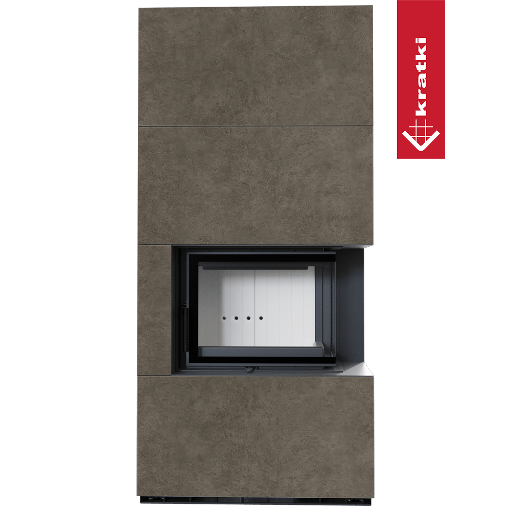 Kaminbausatz KRATKI FLOKI BOX rechts 8 kW Ø 160 Quarzsinter FOKOS PIOKRATKI MBO