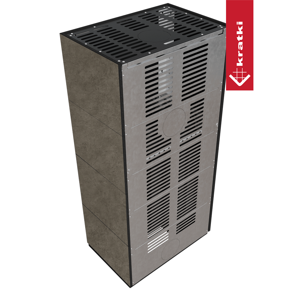 Kaminbausatz KRATKI FLOKI BOX links 8 kW Ø 160 Quarzsinter FOKOS PIOKRATKI MBO