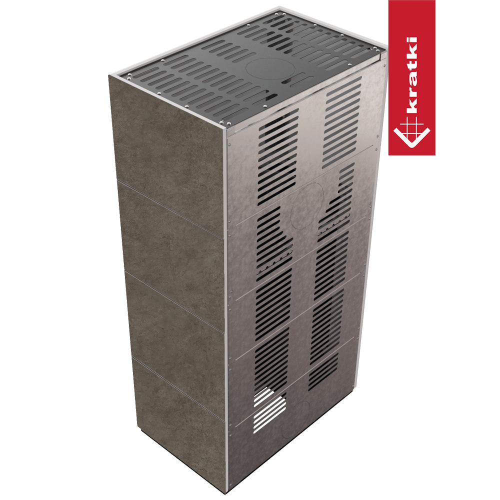 Kaminbausatz KRATKI FLOKI BOX 8 kW Ø 160 Quarzsinter FOKOS PIOKRATKI MBO