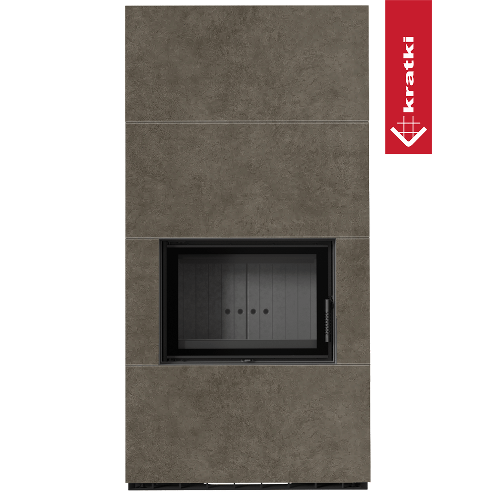 Kaminbausatz KRATKI FLOKI BOX 8 kW Ø 160 Quarzsinter FOKOS PIOKRATKI MBO schwarz Verkleidung