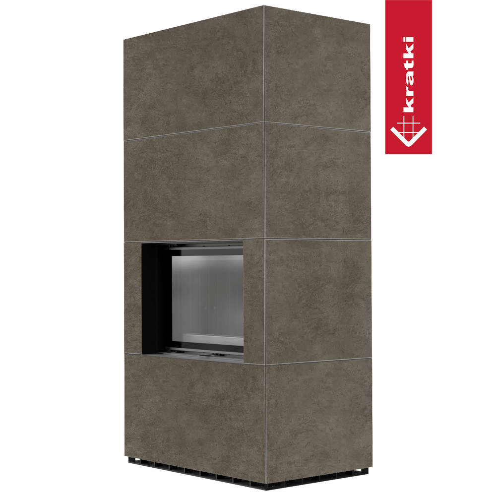 Kaminbausatz KRATKI FLOKI BOX 8 kW Ø 160 Quarzsinter FOKOS PIOKRATKI MBO schwarz Verkleidung