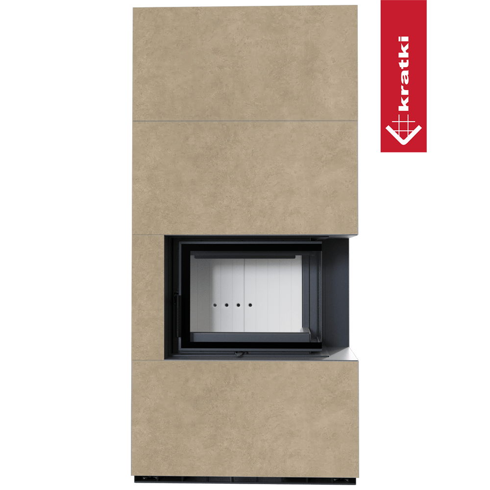 Kaminbausatz KRATKI FLOKI BOX rechts 8 kW Ø 160 Quarzsinter FOKOS RENA