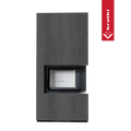 Kaminbausatz KRATKI FLOKI BOX rechts 8 kW Ø 160 Quarzsinter NATURALI PIETRA DI SAVOIA ANTRANCITE BOCCIARDATA
