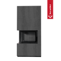 Kaminbausatz KRATKI FLOKI BOX links 8 kW Ø 160 Quarzsinter NATURALI PIETRA DI SAVOIA ANTRANCITE BOCCIARDATA schwarz Verkleidung