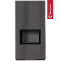 Kaminbausatz KRATKI FLOKI BOX 8 kW Ø 160 Quarzsinter NATURALI PIETRA DI SAVOIA ANTRANCITE BOCCIARDATA schwarz Verkleidung