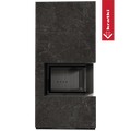 Kaminbausatz KRATKI FLOKI BOX rechts 8 kW Ø 160 Quarzsinter NATURALI NERO GRECO schwarz Verkleidung