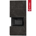 Kaminbausatz KRATKI FLOKI BOX links 8 kW Ø 160 Quarzsinter NATURALI NERO GRECO schwarz Verkleidung