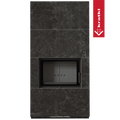 Kaminbausatz KRATKI FLOKI BOX 8 kW Ø 160 Quarzsinter NATURALI NERO GRECO schwarz Verkleidung