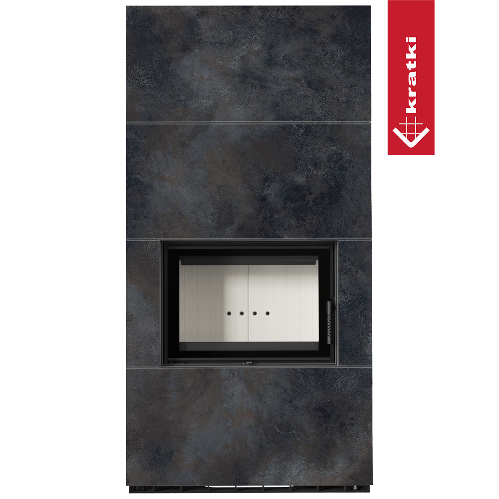 Kaminbausatz KRATKI FLOKI BOX 8 kW Ø 160 Quarzsinter OSSIDO NERO