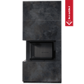 Kaminbausatz KRATKI FLOKI BOX links 8 kW Ø 160 Quarzsinter OSSIDO NERO schwarz Verkleidung
