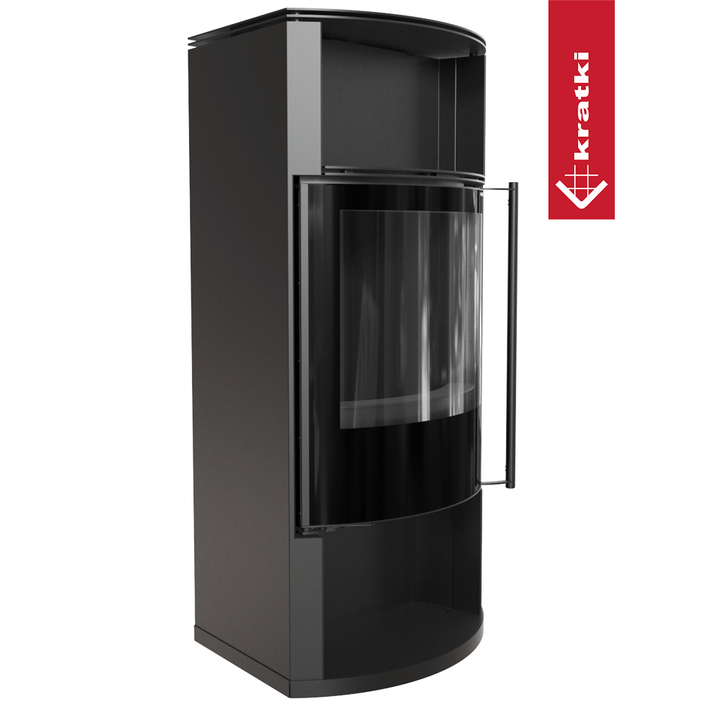 Kaminofen aus Stahl KRATKI TOFA Ø 150 8 kW schwarz Verkleidung