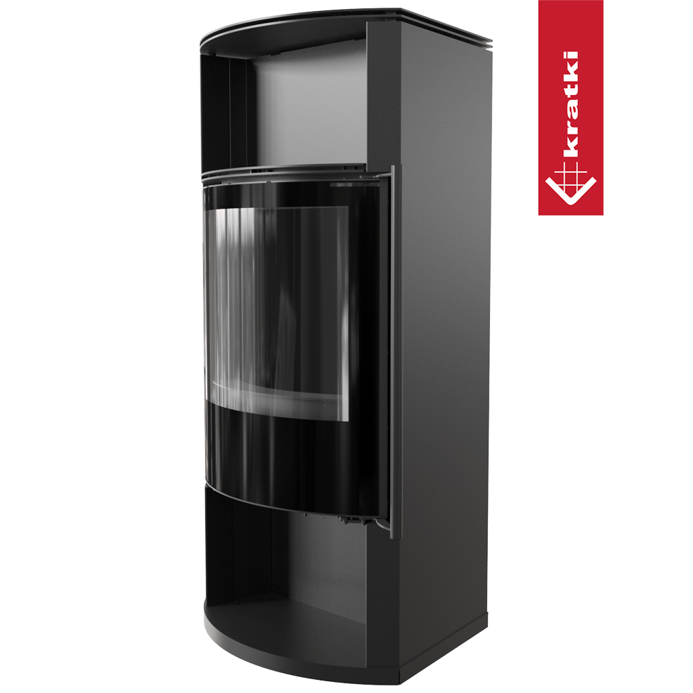 Kaminofen aus Stahl KRATKI TOFA Ø 150 8 kW schwarz Verkleidung