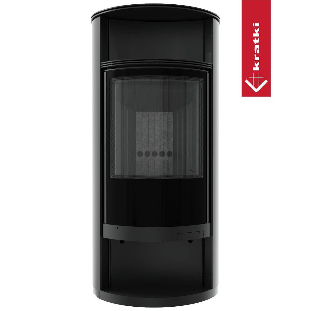 Kaminofen aus Stahl KRATKI RUNA Ø 150 8 kW schwarz Verkleidung