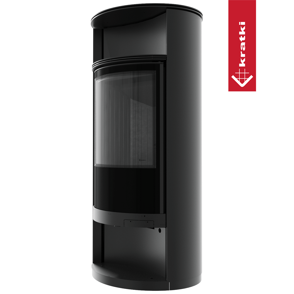 Kaminofen aus Stahl KRATKI RUNA Ø 150 8 kW schwarz Verkleidung