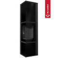 Kaminofen aus Stahl KRATKI TORA/L 8 kW Ø 150 Schwarzes Glaspaneel schwarz Verkleidung mit Türfeder