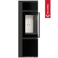 Kaminofen aus Stahl KRATKI TORA/S 8 kW Ø 150 Schwarzes Glaspaneel mit Türfeder