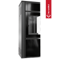 Kaminofen aus Stahl KRATKI TORA/S 8 kW Ø 150 Schwarzes Glaspaneel schwarz Verkleidung mit Türfeder