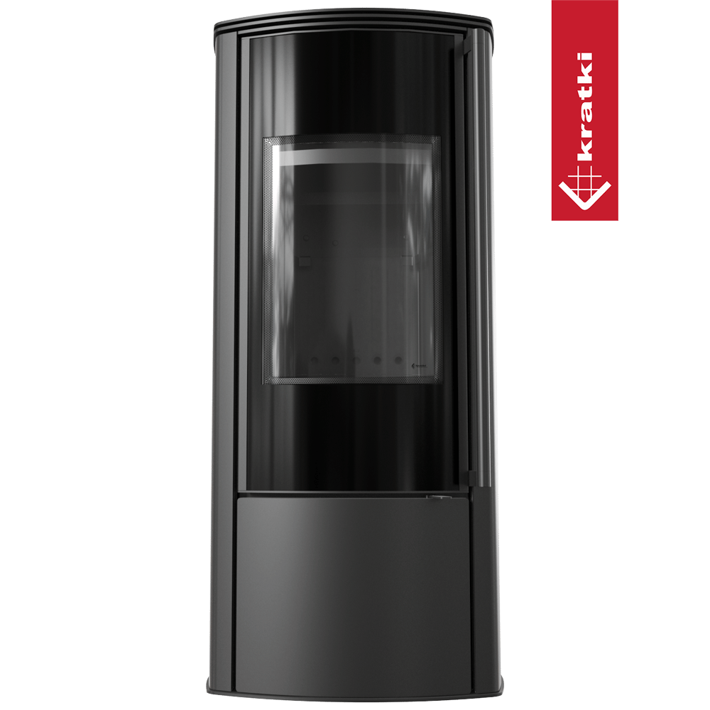 Freistehender Stahlofen KRATKI AB KRATKI ENYO R 5,5 kW Ø 100/150 schwarz Verkleidung
