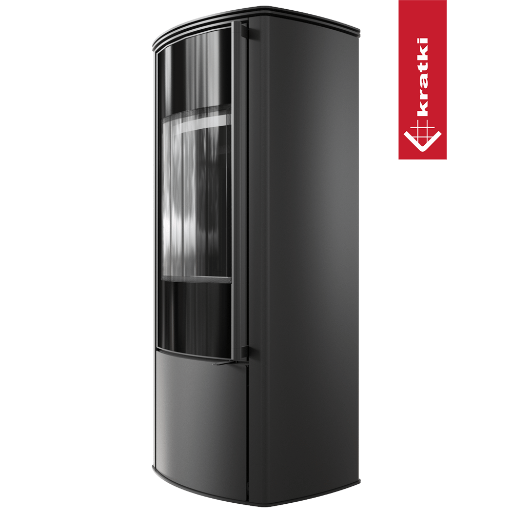 Freistehender Stahlofen KRATKI AB KRATKI ENYO R 5,5 kW Ø 100/150 schwarz Verkleidung