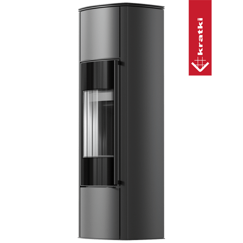 Freistehender Stahlofen KRATKI AB KRATKI ENYO R Hoch 5,5 kW Ø 100/150 schwarz Verkleidung