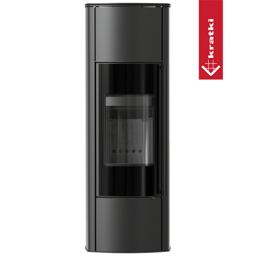 Freistehender Stahlofen KRATKI AB KRATKI ENYO R Hoch 5,5 kW Ø 100/150 schwarz Verkleidung