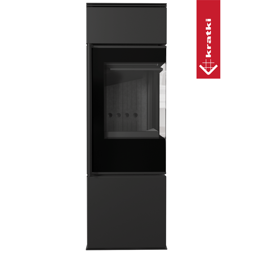 Kaminofen aus Stahl KRATKI REN/S rechts Ø 150 7 kW schwarz Verkleidung