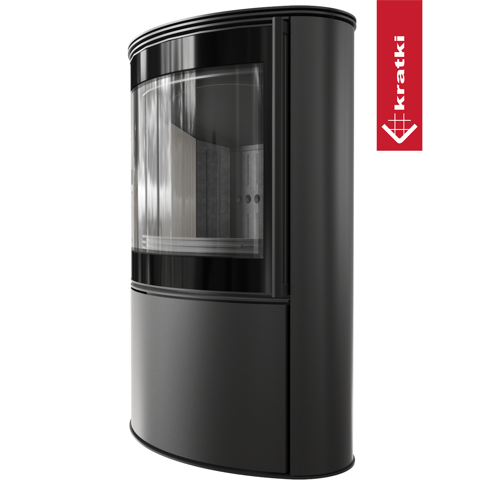 BJORN Ø 150 7 kW freistehender Stahlofen, schwarzes Thermotec