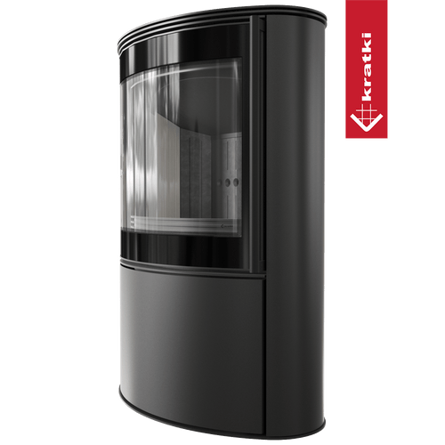 BJORN Ø 150 7 kW freistehender Stahlofen, schwarzes Thermotec