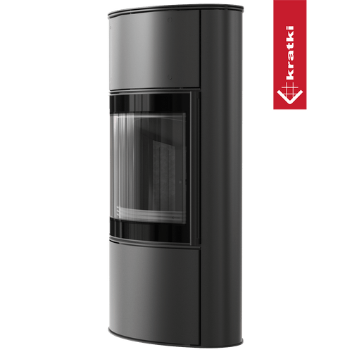 BJORN Ø 150 7 kW freistehender Stahlofen, hoch, schwarzes Thermotec