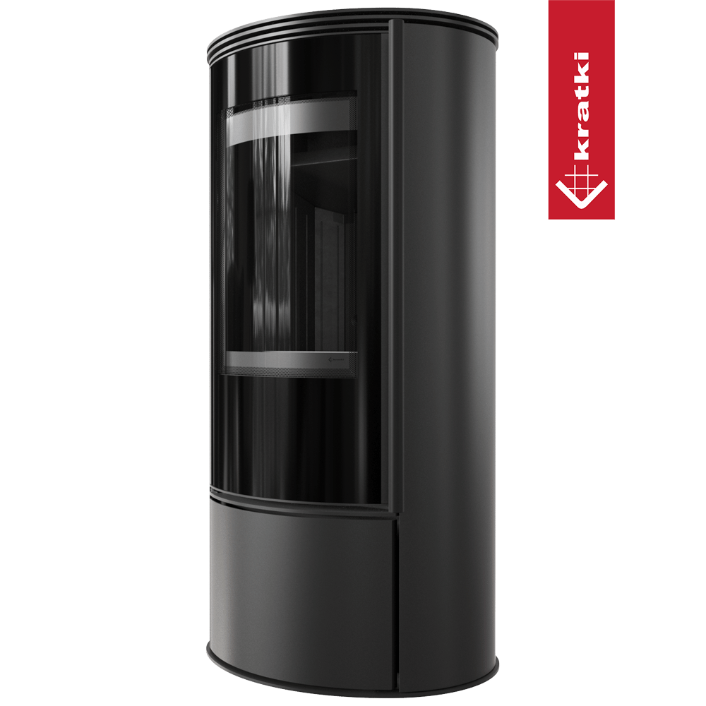 Kaminofen aus Stahl KRATKI ERIK Ø 150 5,5 kW schwarz Verkleidung