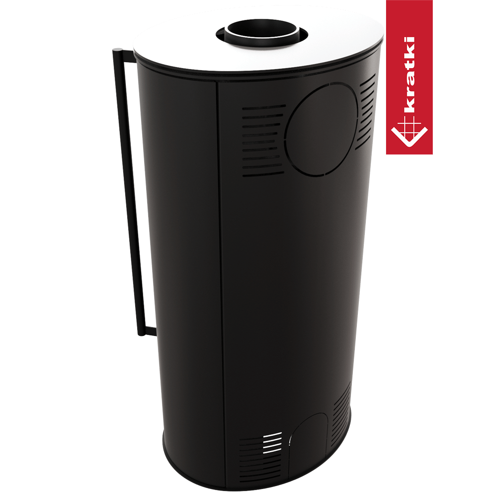 Kaminofen aus Stahl KRATKI ERIK Ø 150 5,5 kW schwarz Verkleidung